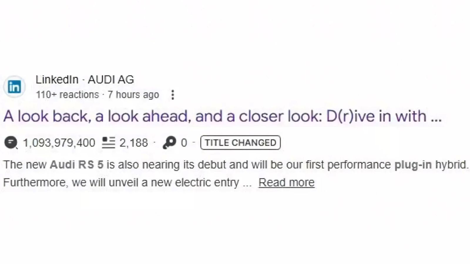 Audi: Επιβεβαίωσε το Plug-in υβριδικό σύστημα κίνησης του RS5 